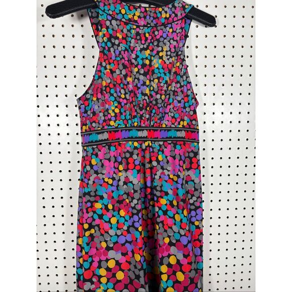 BCBG MaxAzria Dress Women Halter Knee Length Multi Color Polka Dot Stretch size - Picture 6 of 8